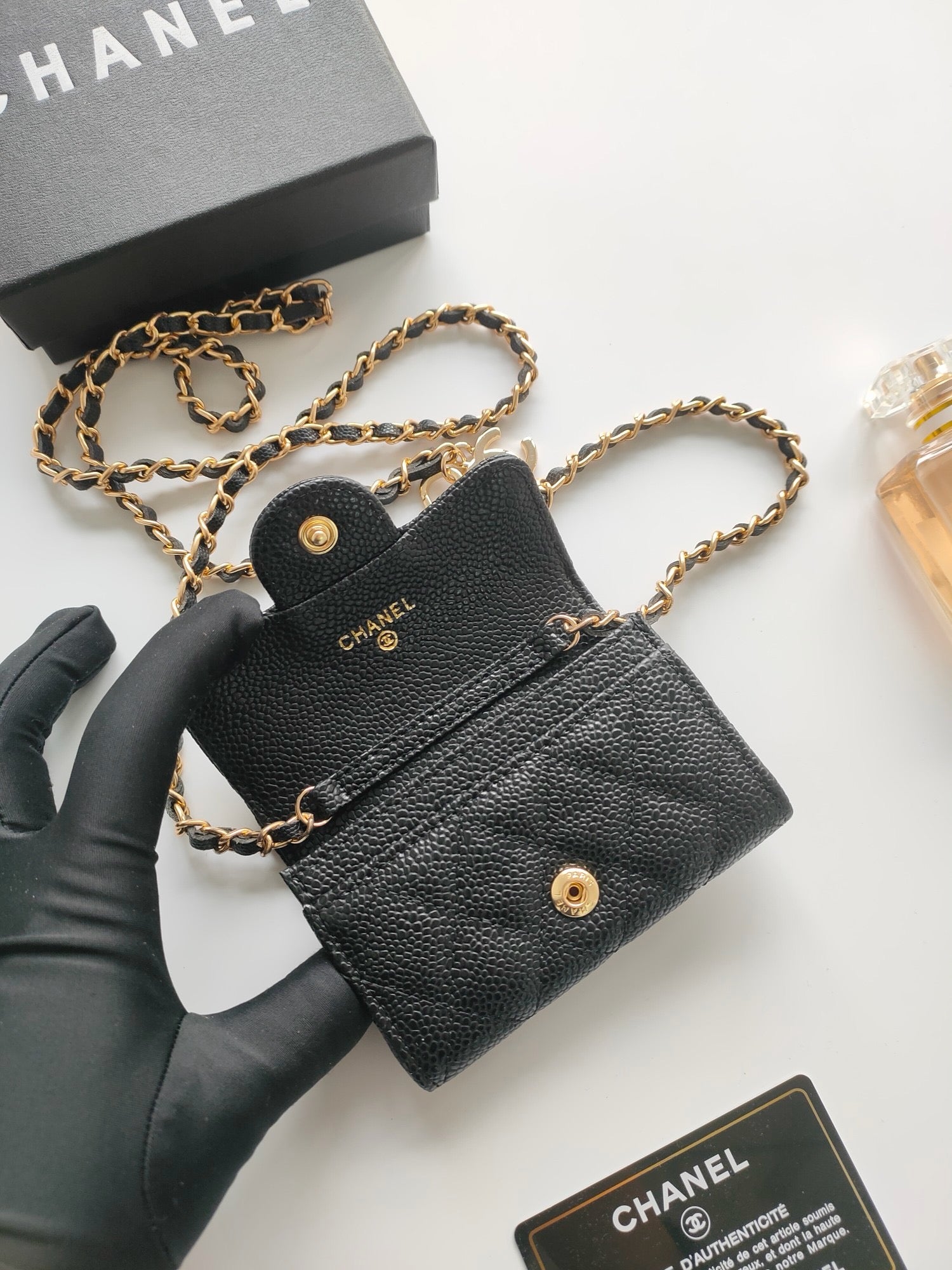 Mini cc [noir] granulé/doré