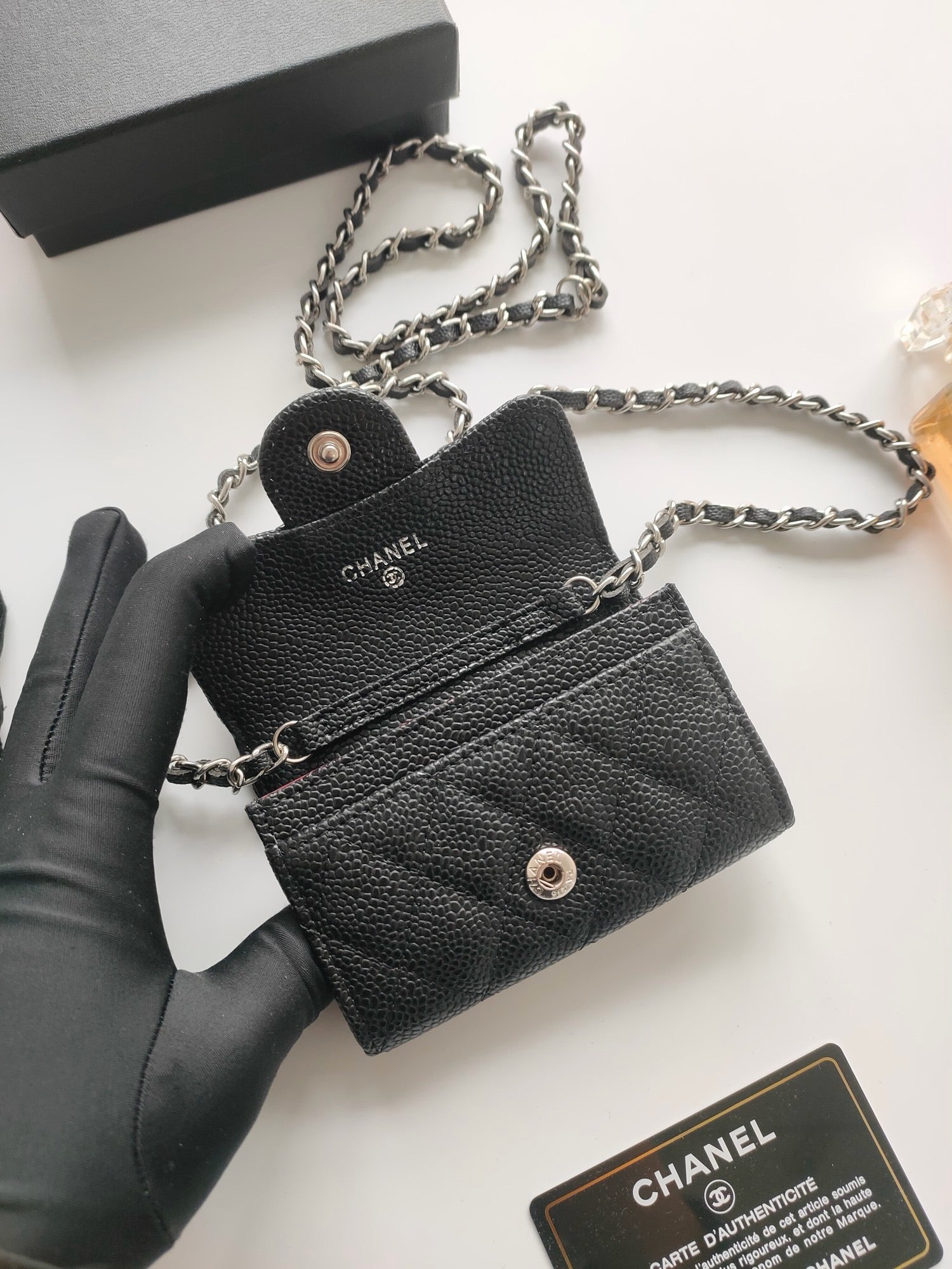 Mini cc [noir] granulé/argent