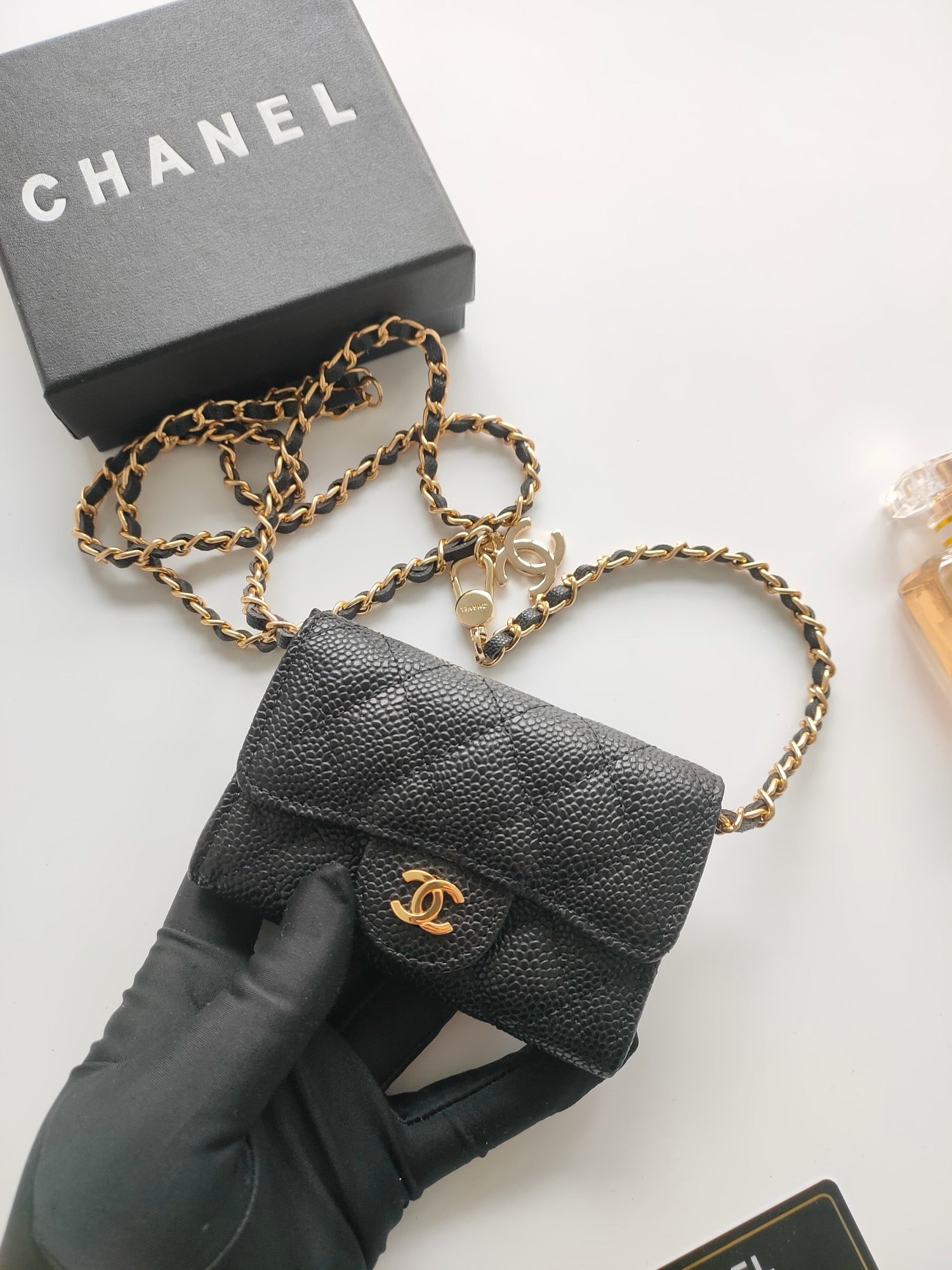 Mini cc [noir] granulé/doré
