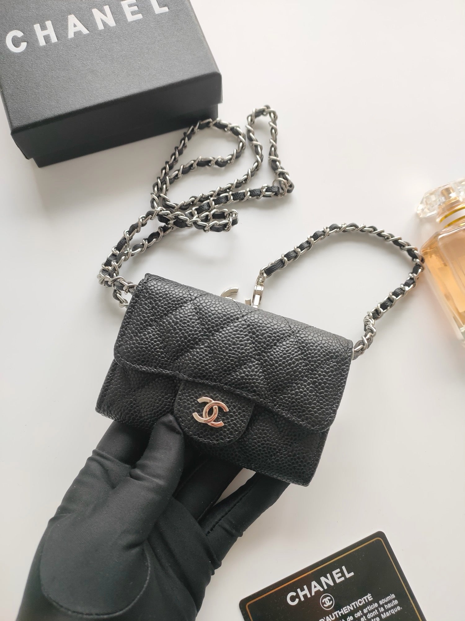 Mini cc [noir] granulé/argent