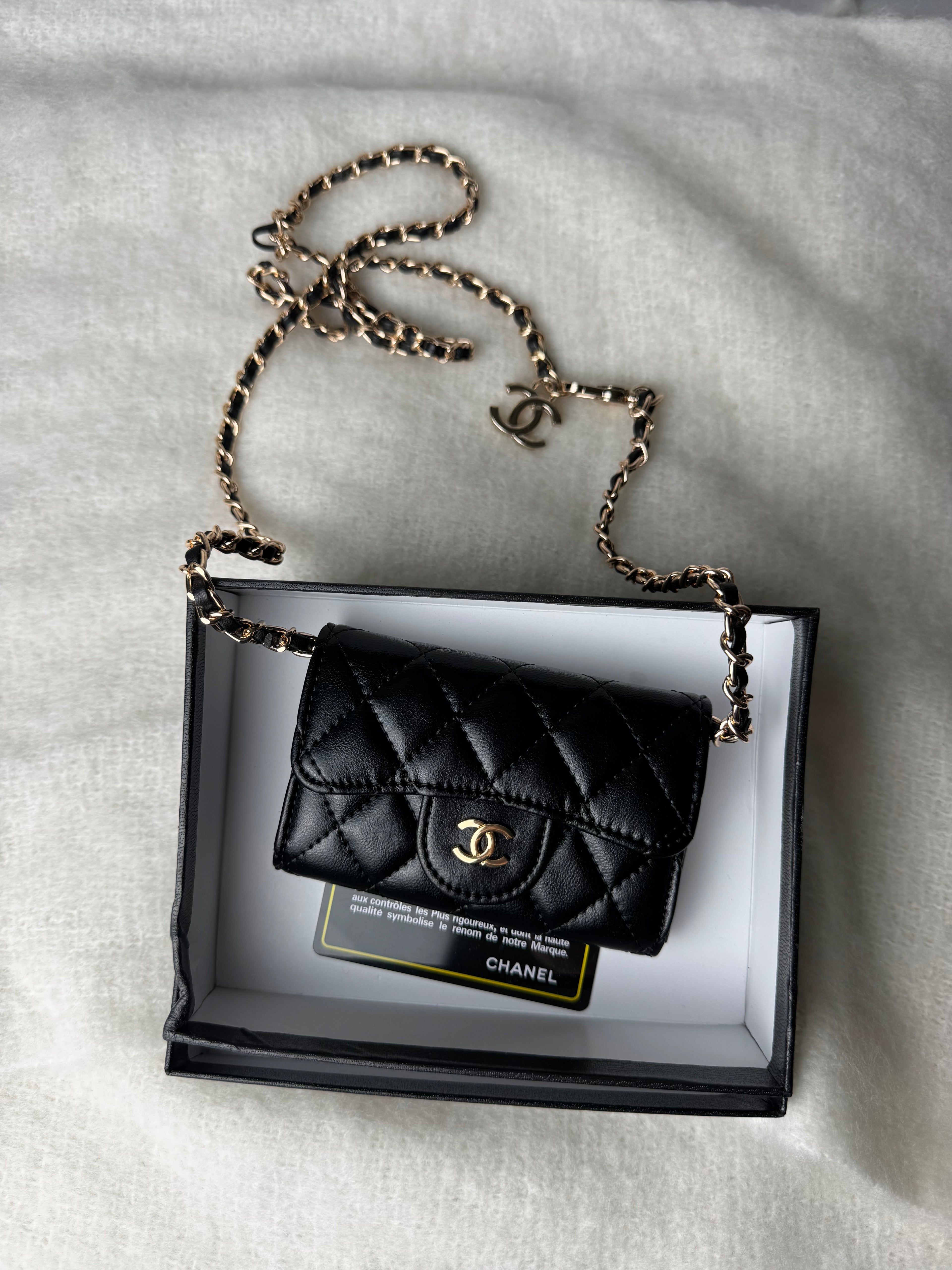 Mini cc [noir] lisse/doré