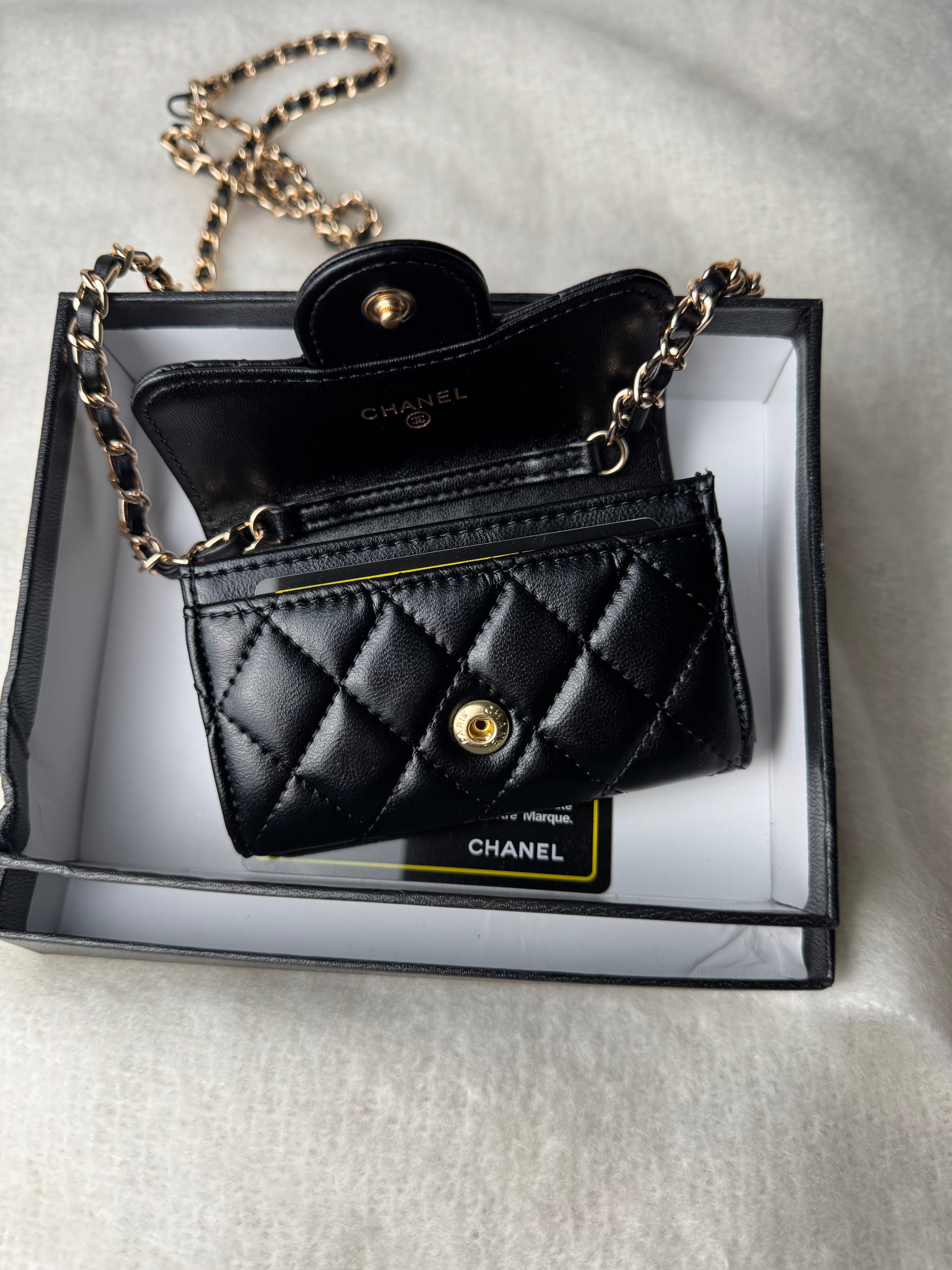 Mini cc [noir] lisse/doré