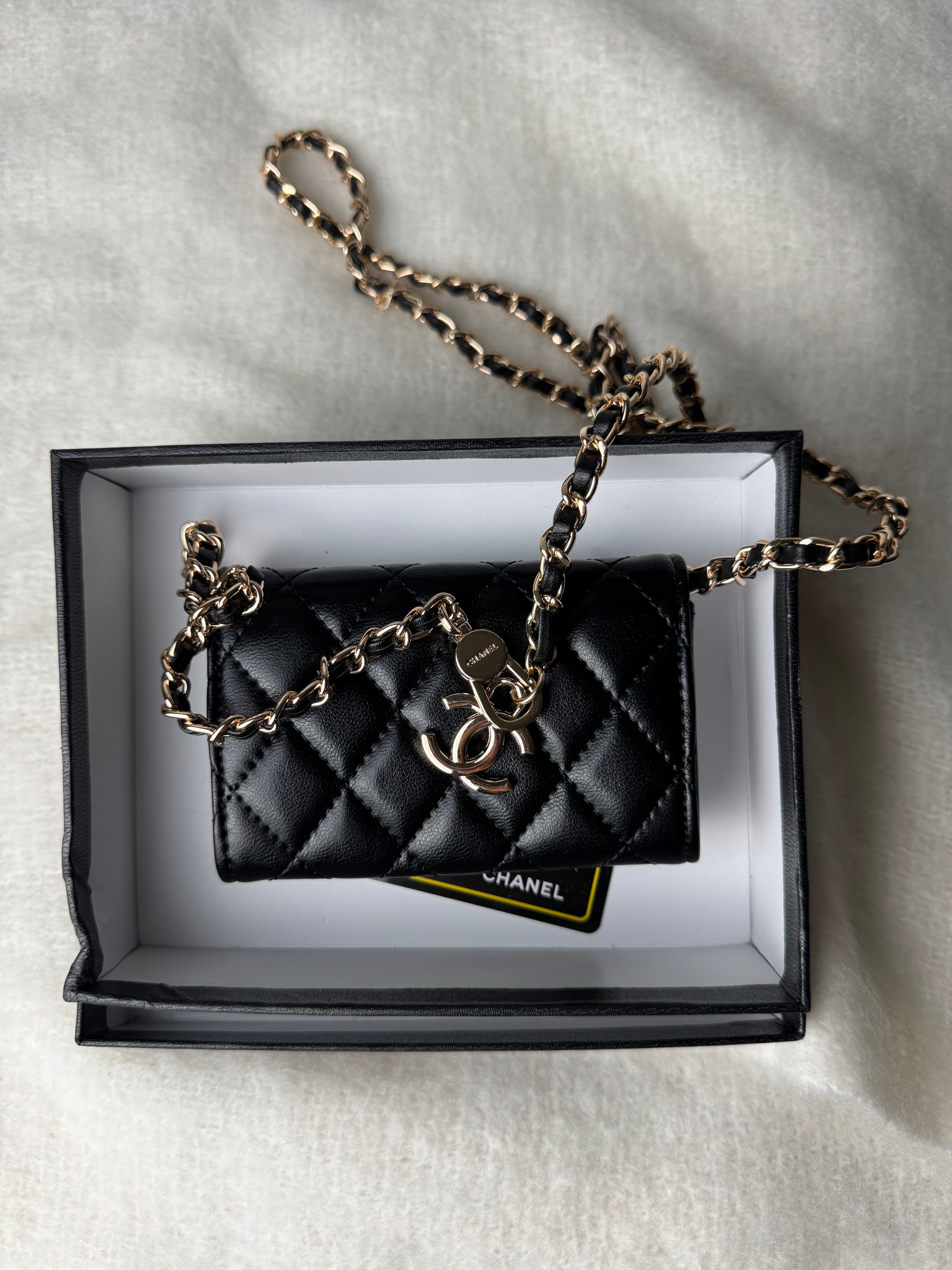 Mini cc [noir] lisse/doré